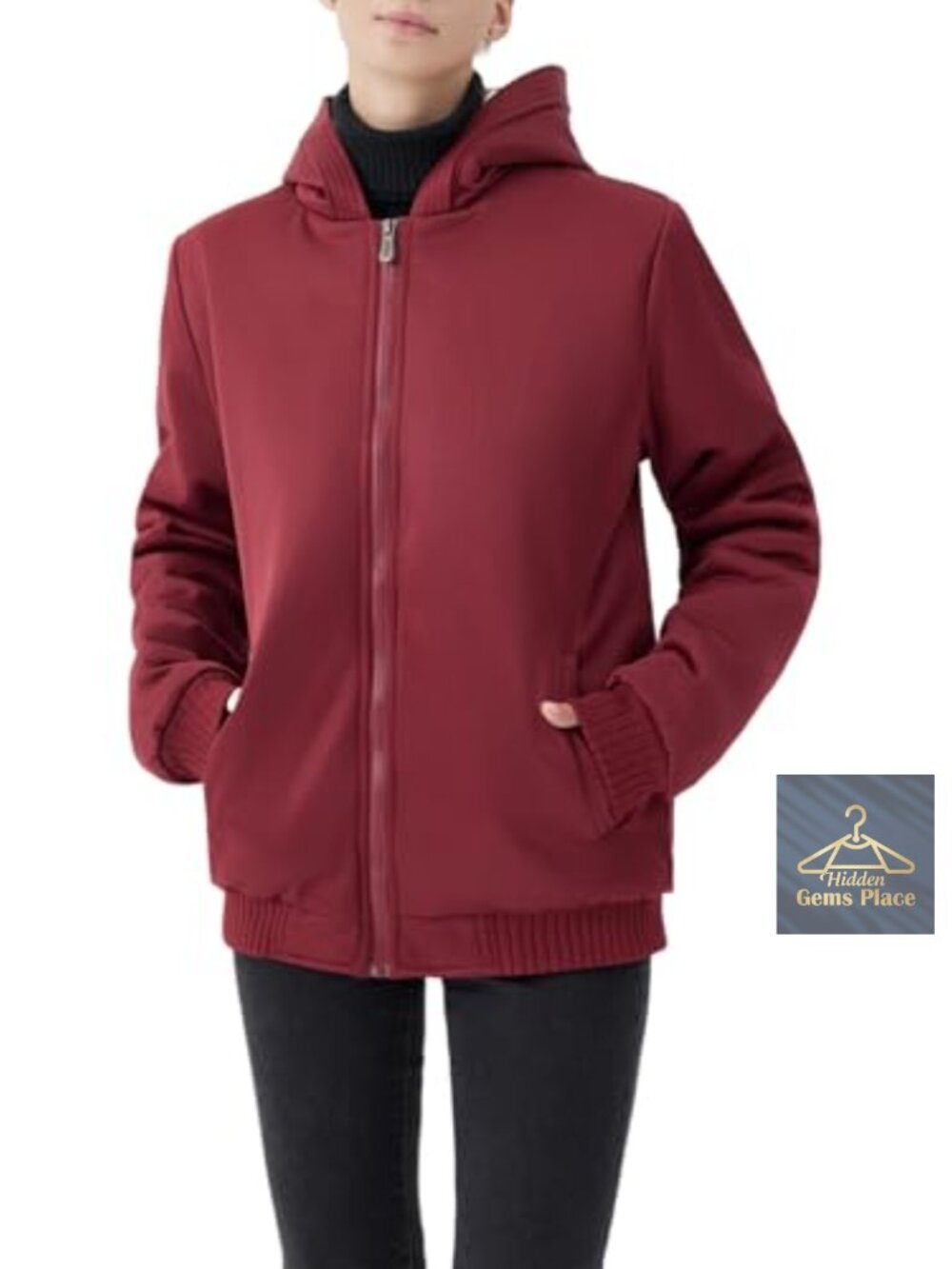 Women's Fleece Sherpa-Lined Hooded Winter Coat